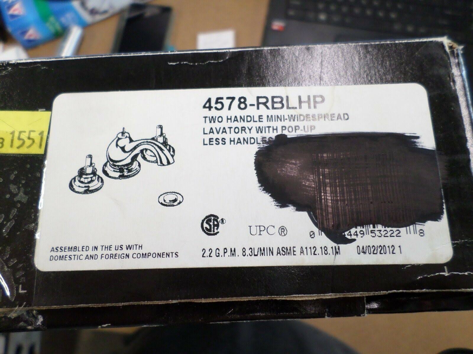 Delta 4578-RBLHP Leland Widespread Bathroom Faucet W/O Handles, Rubbed Bronze - Image 2