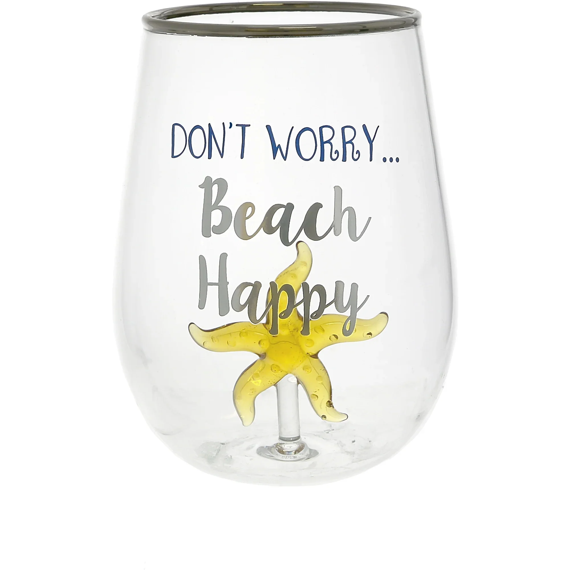 Beach Happy – Starfish 19 oz. Stemless Wine Glass with 3-D Figurine - Image 5