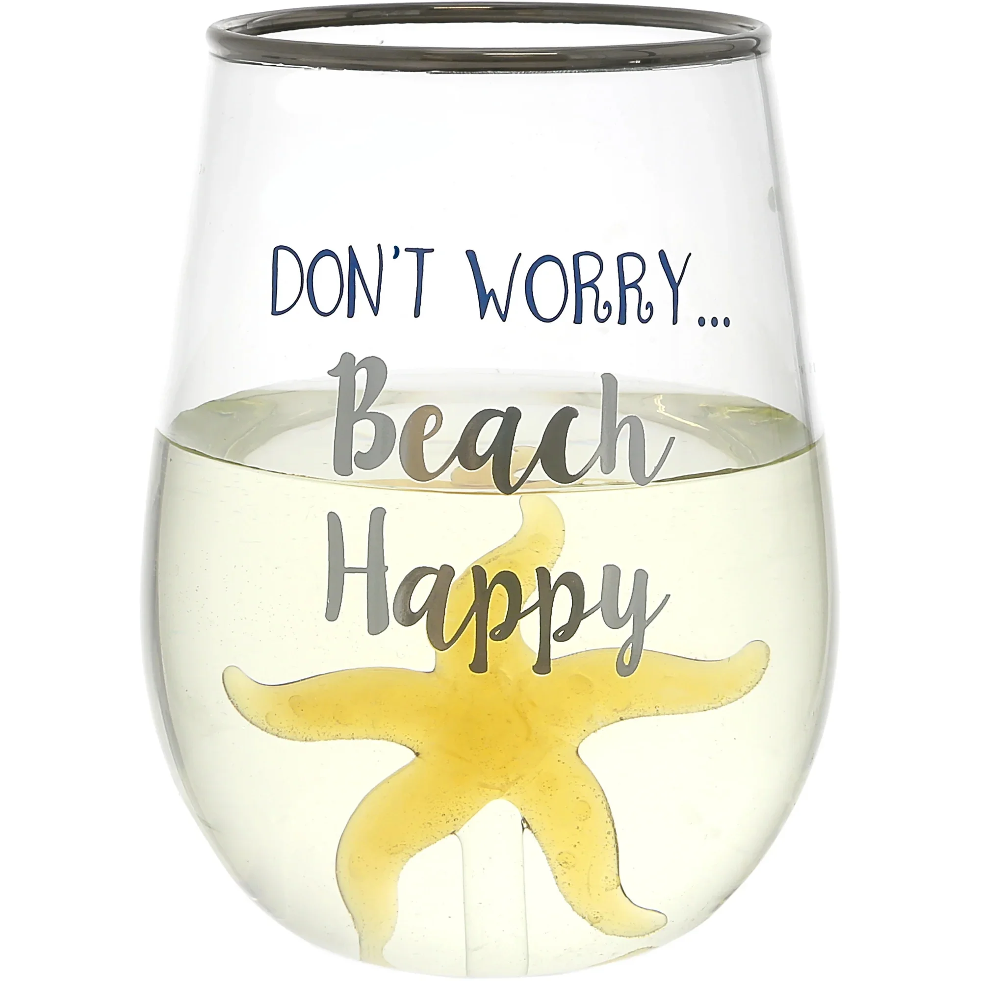 Beach Happy – Starfish 19 oz. Stemless Wine Glass with 3-D Figurine - Image 10