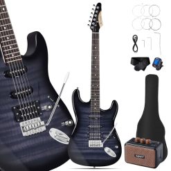 Alternative view of Leo Jaymz 39 Full Size ST Style Electric Guitar Starter Kit with SSH Pickup, 5W Portable Amp, Tuner, Gig Bag, Strap & Accessories (Violet Ocean)