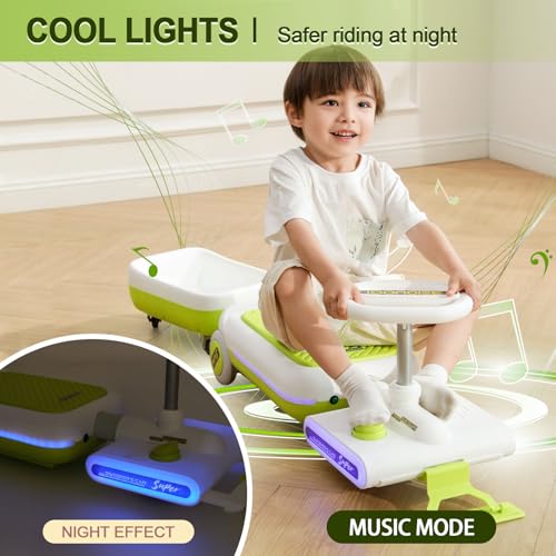 12V Electric Ride-On Car for Kids with Cleaning Fun | Go Kart | 3 in 1 Kids Electric Vehicle | Detachable Cleaner & LED Lights,Safe Toy for Ages 3-8, Indoor/Outdoor Use Safe & Educational Gift (Green) - Image 10