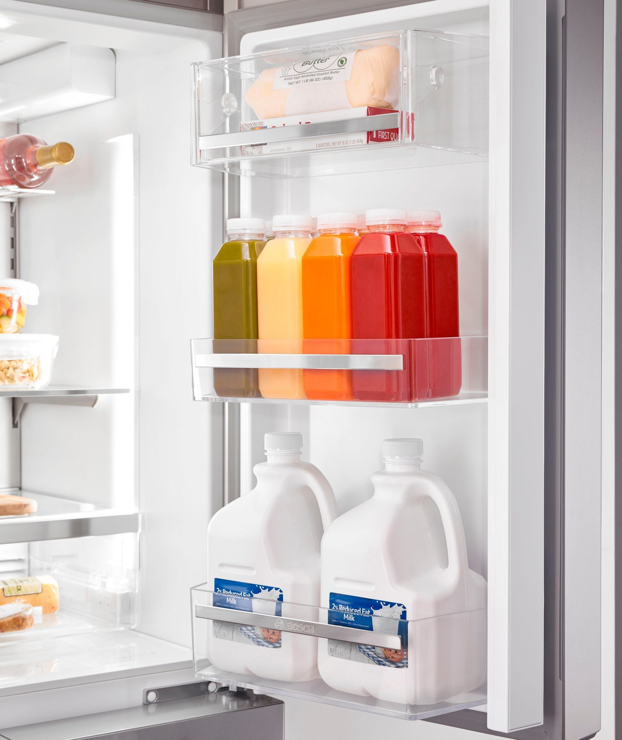Bosch – 800 Series 21 Cu. Ft. French Door Counter-Depth Smart Refrigerator – Stainless steel - Image 12