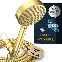 Alternative view of HammerHead Showers? Solid Metal LOW FLOW Handheld Shower Head with Hose and Brass Holder – OIL RUBBED BRONZE ?C Water Saving 1.75 GPM Detachable Shower Head – Adjustable Shower Wand Bracket & 6ft Hose