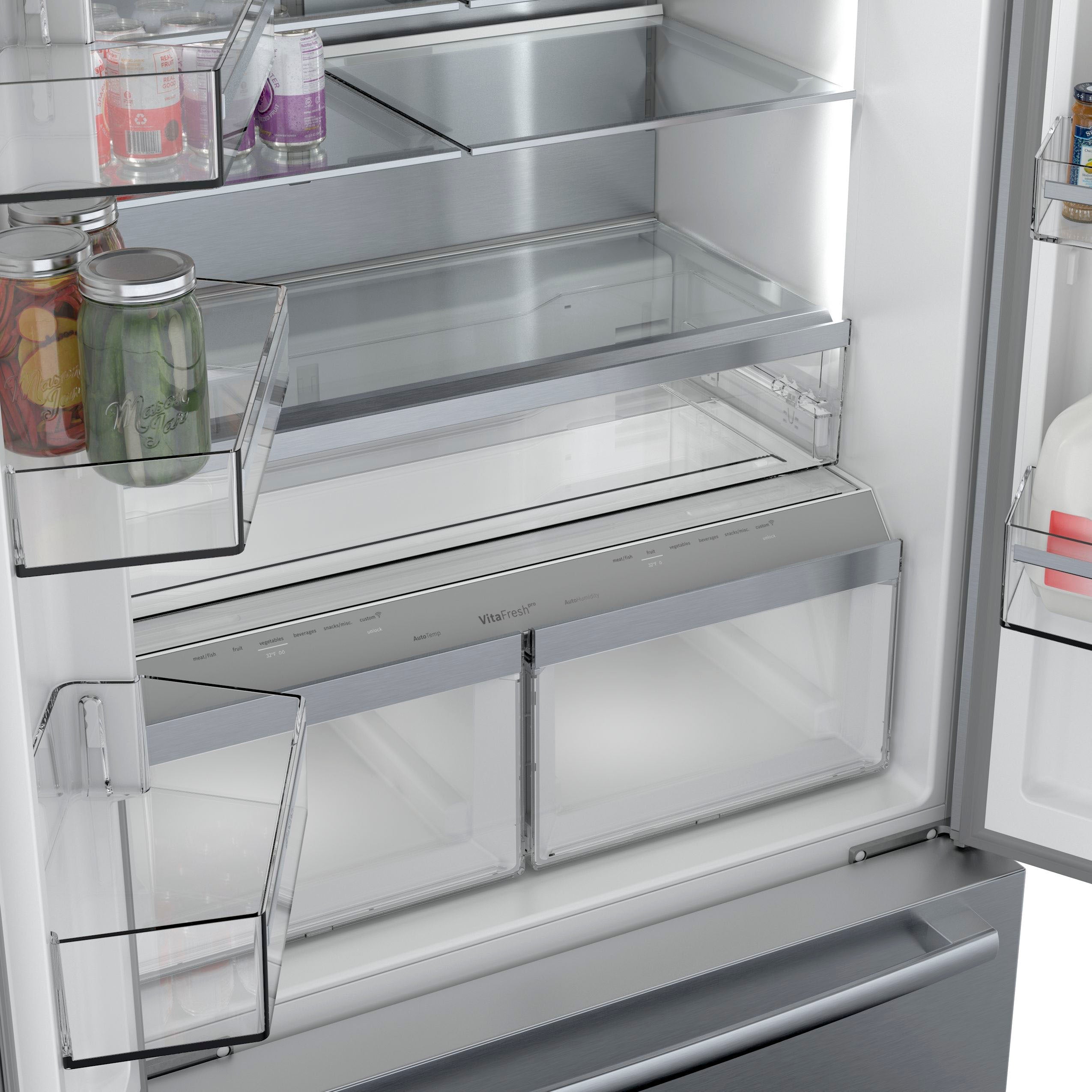 Bosch – 800 Series 21 Cu. Ft. French Door Counter-Depth Smart Refrigerator – Stainless steel - Image 8