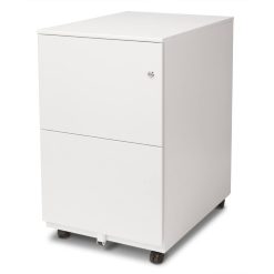 Aurora FC-102WT Modern Soho Design 2-Drawer Metal Mobile File Cabinet with Lock Key/ Fully Assembled, White