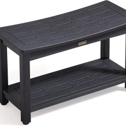 Alternative view of HDPS Shower Bench Seat, Poly Lumber Bathroom Stool for Inside Shower Waterproof, Foot Rest Stool for Shaving Legs with Adjustable Feet, Plastic Spa Bath Chair Seat for Bathroom, Non-Slip, Brown